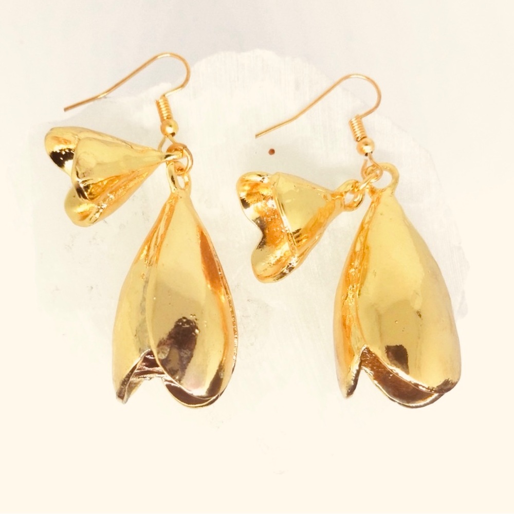 Gold Bell Flower Earrings